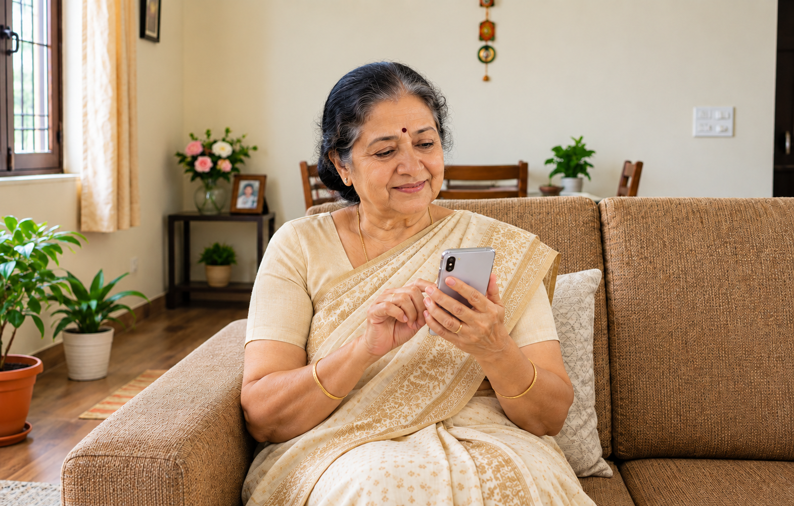 Senior woman booking a PapaMummyCare service